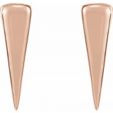 14K Rose 12x3.27 mm Triangle Earrings photo 2