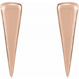 14K Rose 12x3.27 mm Triangle Earrings photo 2