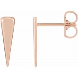 14K Rose 12x3.27 mm Triangle Earrings photo