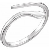 14K White Snake Ring photo