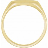 14K Yellow 12x9 mm Oval Signet Ring photo 4