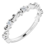 14K White 1/6 CTW Diamond Sculptural-Inspired Anniversary Band photo