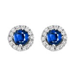 Gems One 14Kt White Gold Diamond (1/8Ctw) & Sapphire (1/3 Ctw) Earring photo