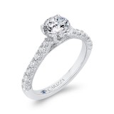 Shah Luxury 14K White Gold Round Diamond Engagement Ring (Semi-Mount) photo 2