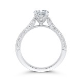 Shah Luxury 14K White Gold Round Diamond Engagement Ring (Semi-Mount) photo 4