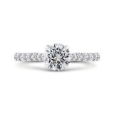 Shah Luxury 14K White Gold Round Diamond Engagement Ring (Semi-Mount) photo