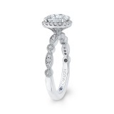 Shah Luxury 14K White Gold Round Cut Diamond Halo Engagement Ring (Semi-Mount) photo 3