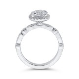 Shah Luxury 14K White Gold Round Cut Diamond Halo Engagement Ring (Semi-Mount) photo 4