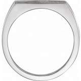 14K White 15x9 mm Rectangle Signet Ring photo 2