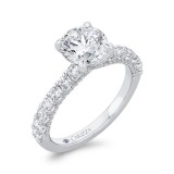 Shah Luxury 18K White Gold Round Diamond Solitaire Plus Engagement Ring  (Semi-Mount) photo 2