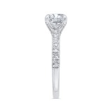 Shah Luxury 18K White Gold Round Diamond Solitaire Plus Engagement Ring  (Semi-Mount) photo 3