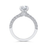 Shah Luxury 18K White Gold Round Diamond Solitaire Plus Engagement Ring  (Semi-Mount) photo 4