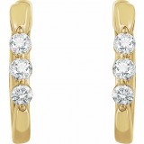 14K Yellow 1/4 CTW Diamond Hoop Earrings photo 2