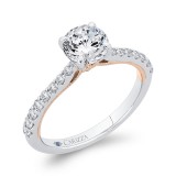 Shah Luxury 14K Two-Tone Gold Round Diamond Engagement Ring (Semi-Mount) photo 2