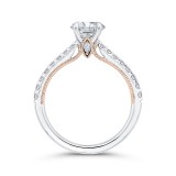 Shah Luxury 14K Two-Tone Gold Round Diamond Engagement Ring (Semi-Mount) photo 4