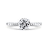 Shah Luxury 14K Two-Tone Gold Round Diamond Engagement Ring (Semi-Mount) photo