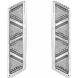 14K White Geometric Earrings photo 2