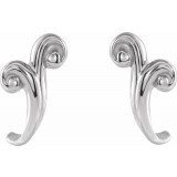 Platinum Freeform J-Hoop Earrings photo 2