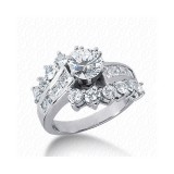 14k White Gold Diamond Semi-Mount Fancy Engagement Ring photo