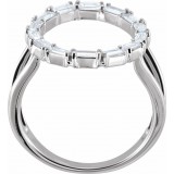 14K White 1/2 CTW Diamond Negative Space Ring photo 2