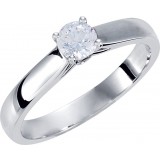 10K White 1/2 CTW Diamond Solitaire Engagement Ring with Accent photo