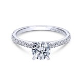 Gabriel & Co. 14k White Gold Contemporary Straight Engagement Ring photo