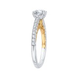 Shah Luxury Round Diamond Engagement Ring In 14K Two-Tone Gold (Semi-Mount) photo 3