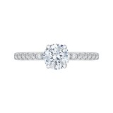 Shah Luxury Round Diamond Engagement Ring In 14K Two-Tone Gold (Semi-Mount) photo