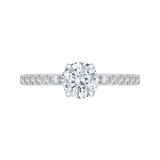Shah Luxury Round Diamond Engagement Ring In 14K Two-Tone Gold (Semi-Mount) photo