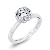 Shah Luxury 14K White Gold Round Cut Diamond Engagement Ring (Semi-Mount) photo 2