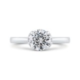 Shah Luxury 14K White Gold Round Cut Diamond Engagement Ring (Semi-Mount) photo