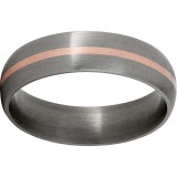Titanium Domed Band with a 1mm 14K Rose Gold Inlay and Satin Finish photo