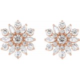 14K Rose 1 CTW Diamond Earrings photo 2