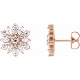 14K Rose 1 CTW Diamond Earrings photo