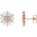 14K Rose 1 CTW Diamond Earrings photo