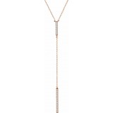 14K Rose 1/5 CTW Diamond Bar Y 16-18 Necklace photo