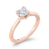 Shah Luxury 14K Rose Gold Princess Cut Diamond Engagement Ring (Semi-Mount) photo 2