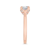 Shah Luxury 14K Rose Gold Princess Cut Diamond Engagement Ring (Semi-Mount) photo 3