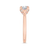 Shah Luxury 14K Rose Gold Princess Cut Diamond Engagement Ring (Semi-Mount) photo 3