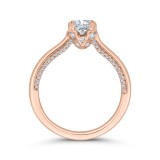 Shah Luxury 14K Rose Gold Princess Cut Diamond Engagement Ring (Semi-Mount) photo 4