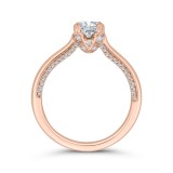 Shah Luxury 14K Rose Gold Princess Cut Diamond Engagement Ring (Semi-Mount) photo 4