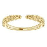 14K Yellow Beaded Negative Space Ring photo 3
