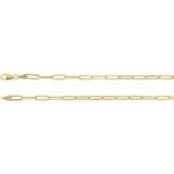 14K Yellow 3.85 mm Elongated Flat Link 7 Chain photo