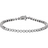 14K White 2 CTW Diamond Line 7.25 Bracelet photo