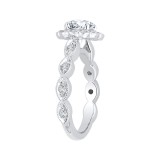 Shah Luxury 14K White Gold Round Diamond Halo Engagement Ring (Semi-Mount) photo 3