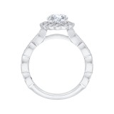 Shah Luxury 14K White Gold Round Diamond Halo Engagement Ring (Semi-Mount) photo 4