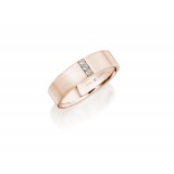 Henri Daussi 6mm Men's Wedding Band MB130 18k Gold Rose 0.08 Ctw. photo 2