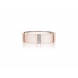 Henri Daussi 6mm Men's Wedding Band MB130 18k Gold Rose 0.08 Ctw. photo