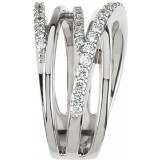 14K White 1/2 CTW Diamond Criss Cross Ring photo 3