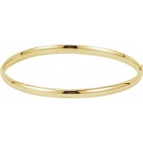 14K Yellow 4 mm Hinged Bangle Bracelet photo